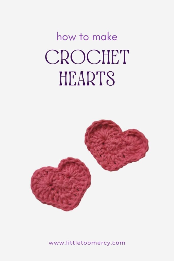 How to make crochet hearts - promotional image for Pinterest